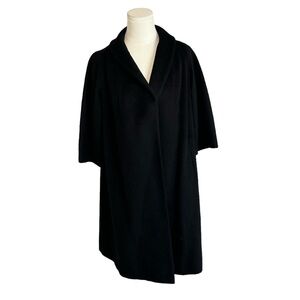 JOSEPH MAGNIN 100% Virgin Wool Long Coat 2/3‎ Sleeve Vintage 60’s 70’s size L XL